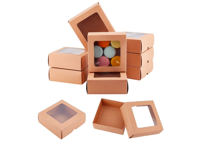 Kraft box with pvc window (12 pieces)