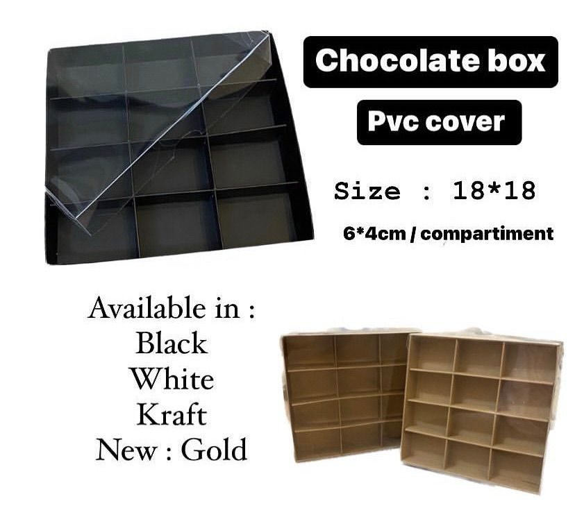 chocolate box PVC cover + separators (12 pieces)