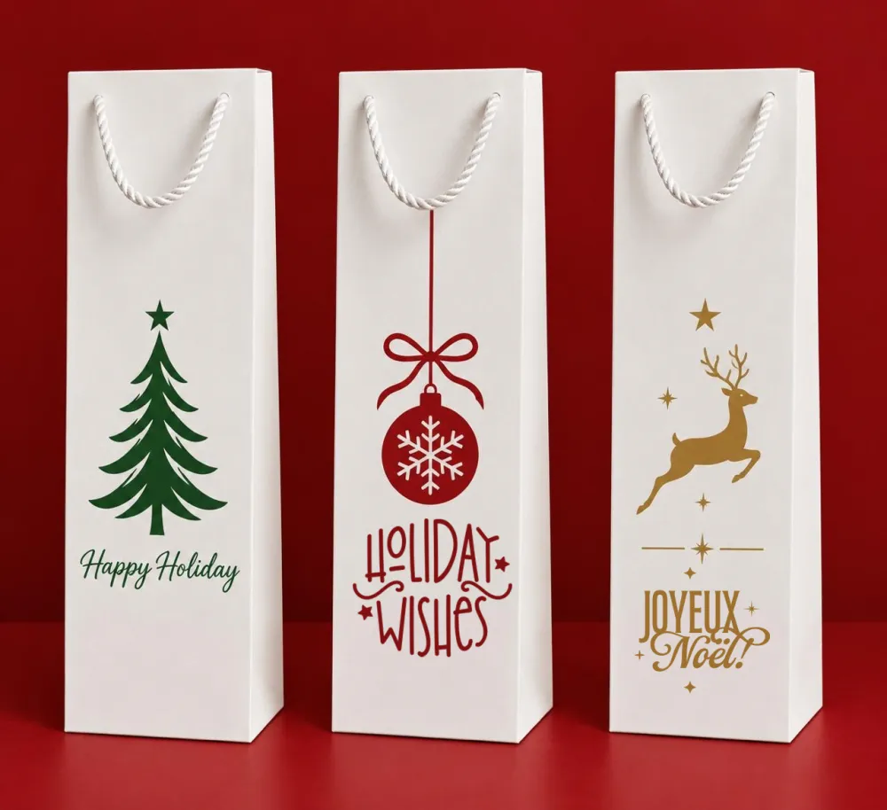 Trio Christmas bottle bags